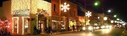 Weaverville candlelight stroll, downtown all lit up.